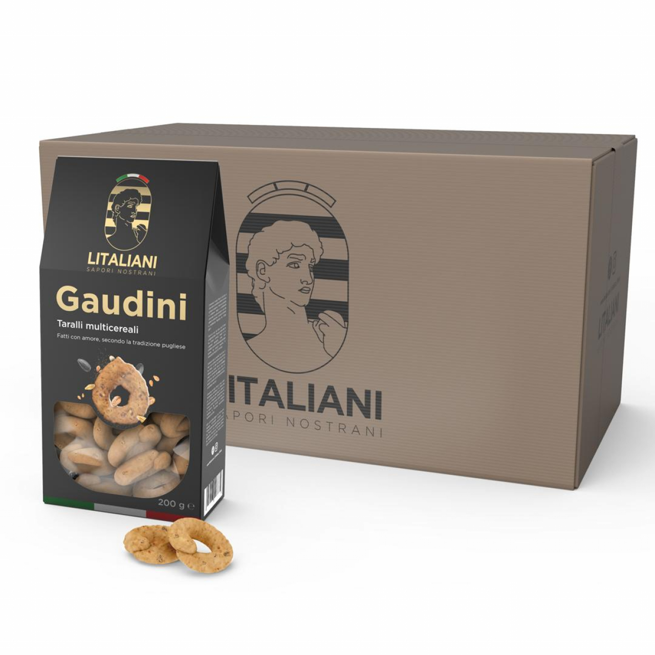 Gaudini 24 paquets de taralli multicéreales 4800 g (24 paquets x 200 g)