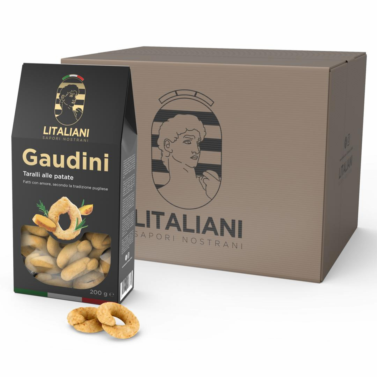 Gaudini 12 paquets de taralli aux pommes de terre 2400 g (12 paquets x 200 g)