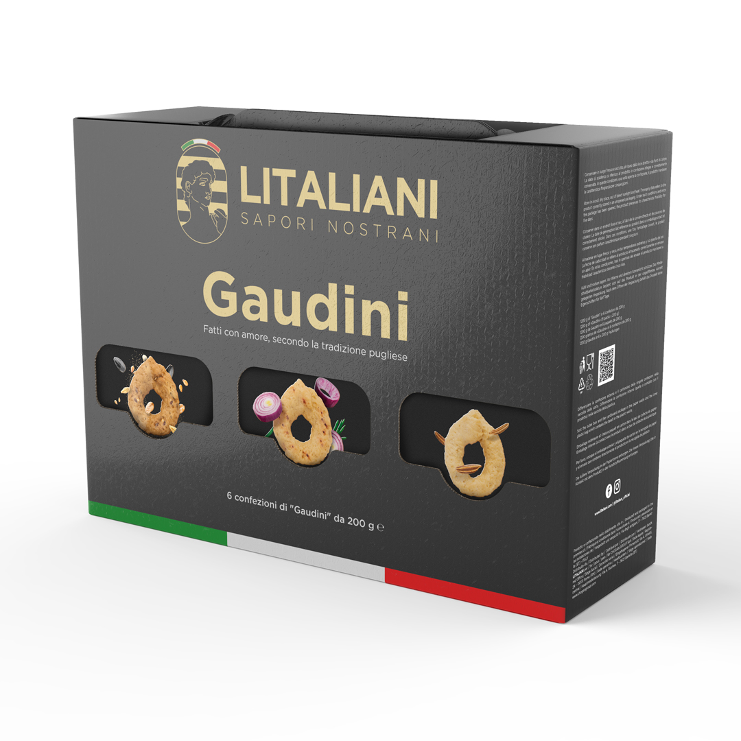 Box Gaudini – 6 paquets de Taralli 1200 g (6 confezioni da 200g)